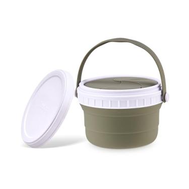 Imagem de Tegion Recipientes De Silicone Antiderramamento Para Lanches Crianças, Aba Removível Enchimento E Limpeza, Tampa Viagem Plástico Rígido Com Rosca Sem Migalhas, Ultramacio Bebês Porta-Copos 355 Ml