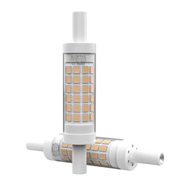 Imagem de Lâmpada LED R7S 78mm 5W, holofote tipo J de duas pontas (substituição de halogênio T3 de 50W), 120V 600lm, regulável, lâmpada de pé para segurança de parede, pacote com 2 unidades(Branco quente 3000K)