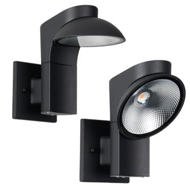 Imagem de LLUOTE Luminária De Parede Externa Led, Cabeça Lâmpada Com Ajuste Ângulo 350°, Regulável Em 10% A 100%, 1200 Lm/3000 K, À Prova D'Água Ip65 Para Decoração, Lanternas Externas, Porta Entrada Pátio, P