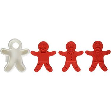 Imagem de Tovolo Modelos de biscoito de gengibre para meninos, pode ser lavado na lava-louças, conjunto de 6 carimbos de biscoito com cortador