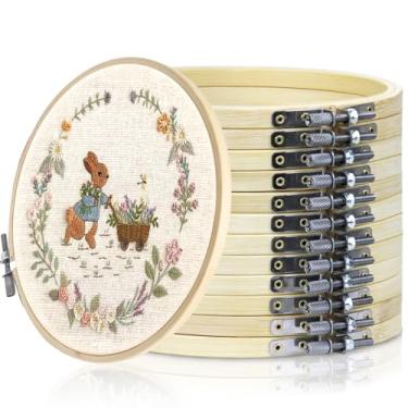 Imagem de GCVOPTON Bastidor De Bordado 6" 12 Peças, Circular A Granel, Redondo Grande, Argola Ajustável Para Artesanato, Costura Prática, Suprimentos Ponto Cruz E Decoração Casa