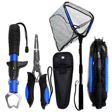 Imagem de Hikary Rede De Pesca, Pouso Dobrável Flutuante Com Alicate 7" E Pinça Lábio, Acessórios Para Equipamentos Pesca Ferramentas Peixes, Fácil Liberação Captura, Água Doce Salgada