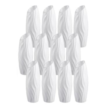 Imagem de Ioensy 12 peças de vasos de flores brancas, vasos florais, altos brancos inquebráveis, centro de mesa, decoração para sala de estar, mesa, decoração para