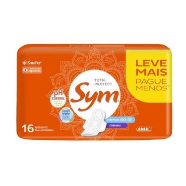 Imagem de Absorvente Sym Total Protect Com Abas 16 unidades Seca