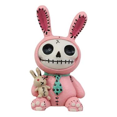 Imagem de Ebros Furrybones Pink Bunnie Bun Bun Rabbit Figurine Small 3.25" Tall Furry Bones Skeleton Monster Collectible Decor Statue Gothic DOD Voodoo Bunnies Rabbits Hares Themed Decorative Sculpture