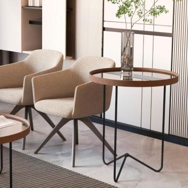 Imagem de Mesa Lateral Bucareste Castanho Preto