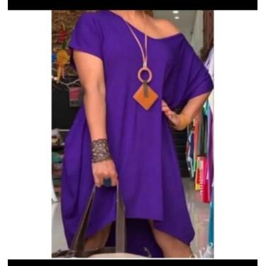 Imagem de Vestido mullet com manga  curta e bolso - Neide modas, Roxo, M