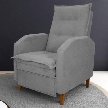 Imagem de Poltrona Reclinável Alef Boucle Cinza - CASA H