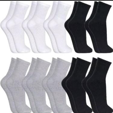 Imagem de Pares de Meias Cano Alto Respirável Algodão Unissex tamanho 39/41 - LU