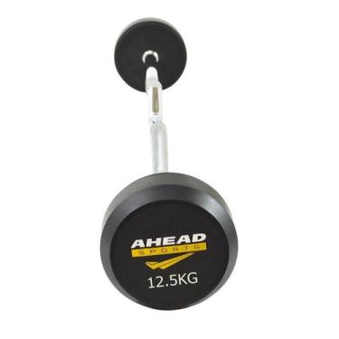 Imagem de Barra W Montada 12,5 KG AS3009 Ahead Sports Preto e Amarelo