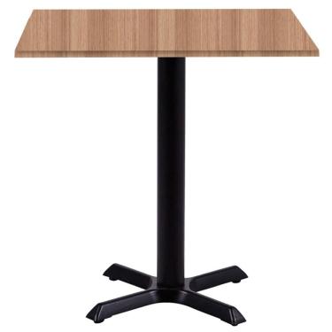 Imagem de Mesa ômega Ferro Preto 74 Cm (alt) Base Em X Tampo Mdp Quadrado 60 Cm (larg) X 2,50 Cm (alt) Noce Nat