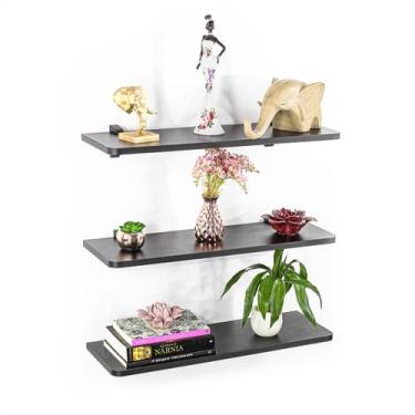 Imagem de Kit 3 Prateleiras 50x20cm MDF Decoração Sala Quarto - Beto Móveis, Pre