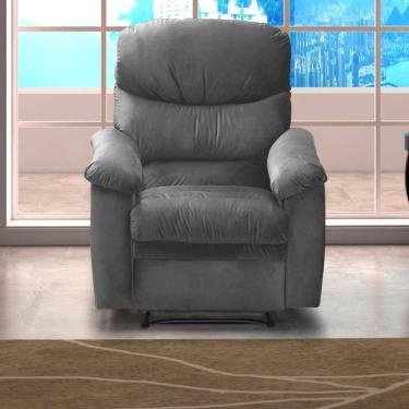 Imagem de Poltrona Reclinável Essen Veludo Cinza