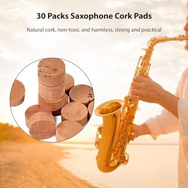 Imagem de Pontos de cortiça saxofone peças de reposição de redução de ruído de alta qualidade para trombone de trompete trombone barítono barítono Tuba Chave de água 30 pacotes 8mm 9mm 10mm