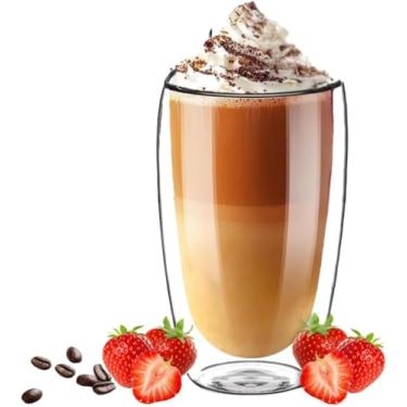 Imagem de Copo Térmico Vidro Parede Dupla Borossilicato Para Café Chá Transparente Resistente Grande Cerveja Chopp Isolante Premium Bebidas Quentes Frias