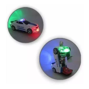 Imagem de Carrinho Policia Transformes Robô Musical Luz Bate E Volta. - DM TOYS