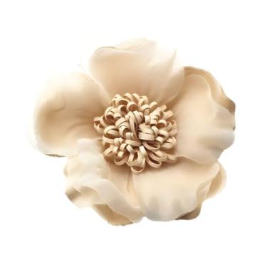 Imagem de A-yeite Broches de flores grandes coloridos para mulheres tecido de cetim delicado broches de camélia clipes de xale clipes de bico de pato vestido saia cachecol chapéu roupas joias, Metal, Sem Pedra