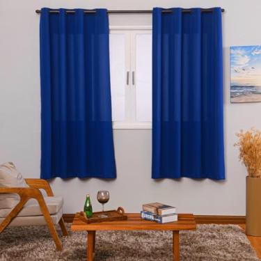 Imagem de Cortina Clássica Oxford Liso, 2,80m x 1,80m, com Ilhós Tabaco,100% Poliéster, para Varão de 2 Mts (royal)