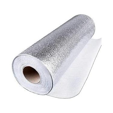 Imagem de Papel Alumínio Adesivo para Cozinha, 40cm x 3m, Resistente à Gordura e Calor até 250°C, Impermeável, Prata