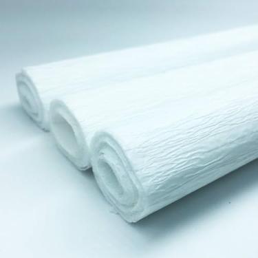 Imagem de Papel Crepom em Rolo, 48cm x 2m, Kit com 10 Unidades, 12 Cores Disponíveis (Branco)