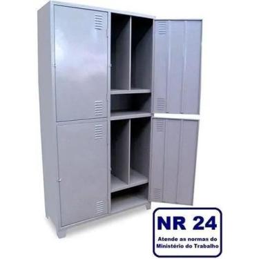 Imagem de Roupeiro De Aço Insalubre 4 portas grandes com sapateira - Sagrado Móv