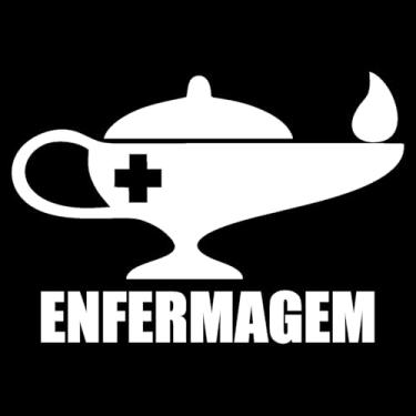 Imagem de Adesivo Profissão Enfermagem para Estudantes Enfermeiros Ideal para notebook carro portas vidros Paredes vários tamanhos (BRANCO, 66x45cm)