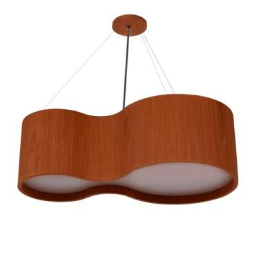 Imagem de Lustre Pendente de Teto em Madeira com Design Violão 70cm - Sala de Estar, Sala de Jantar, Quartos, Varandas, Escritórios, Bares, Cafeterias, Restaurantes, uso Residencial e Comercial (Mel)