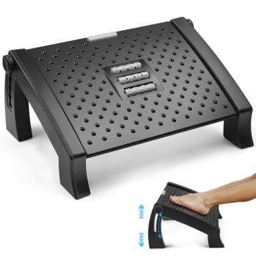 Imagem de Apoio de Pé Ergonômico Ajustável com Superfície Massageadora – Ideal para Escritório e Home Office