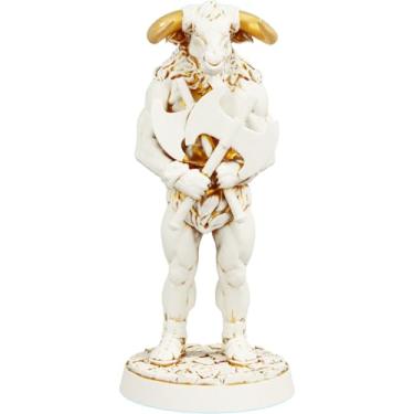 Imagem de Estátua Minotauro Mitologia Grega Estatueta (Cor Mármore Dourado)