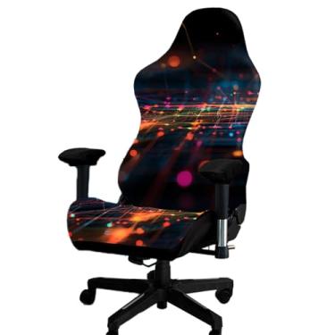 Imagem de Kitegrese Capa para cadeira de jogos impressa, capa de cadeira de jogo extensível à prova de arranhões com capa de braços (I)