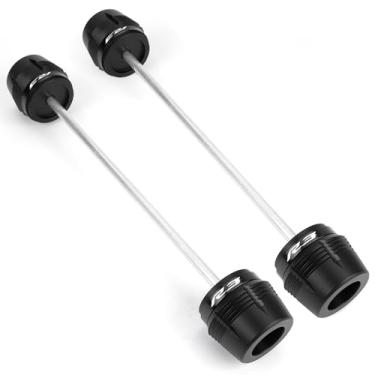 Imagem de MOWOK Adequado para YAMAHA R3 YZF-R3 YZFR3 2015-2024 2025 Acessórios de motocicleta deslizantes de quadro, eixo dianteiro, traseiro, garfo, controle deslizante, proteção contra colisão (preto)