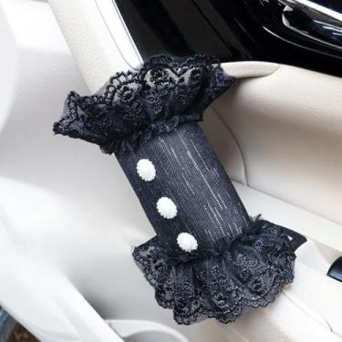 Imagem de MINGZAIQIPEI 2 peças capa de alça de carro de renda fofa, luvas de aderência de carro, capa de puxador de porta interna, protetor de alça acessórios interiores automotivos (11)