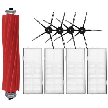 Imagem de HUAYUWA Kit de acessórios para aspirador de pó compatível com Roborock S7 MaxV Ultra/S7max/S7/T7S/T7Splus/G10/G10S/G10Spro/G10Spure (1 escova principal + 4 filtros + 4 escovas laterais pretas)
