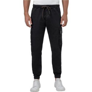 Imagem de Calça Sarja Hangar 33 Jogger Com Bolso Cargo Preto Tam. 38-Masculino