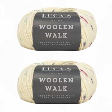 Imagem de Luca-S Yarns Conjunto de 2 meias de lã Superwash para tricô, fio de meia de 4 camadas de 75% lã pura - 25% poliamida, 50 g durável e lavável na máquina para meias de malha perfeitas