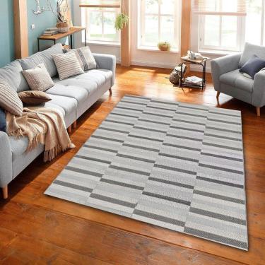 Imagem de Tapete Sala Top 2,00X2,50 Antider. Slim Compasso Grafite