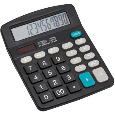 Imagem de Calculadora de mesa 12 dig. 18x14x4cm preta - BRW