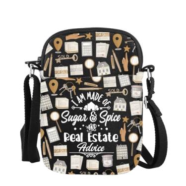 Imagem de MAOFAED Bolsa tiracolo para agente imobiliário, presente de corretor de imóveis, bolsa de ombro para agente de investimento (realEstateAdvice)