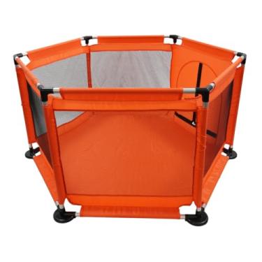 Imagem de Cercadinho Bebe Chiqueirinho Portátil Infantil Com Bolinhas Laranja