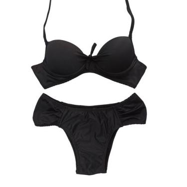 Imagem de Conjunto biquíni feminino plus size com bojo sustentação calcinha late