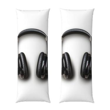 Imagem de Capa de travesseiro corporal com zíper oculto, fronha longa de microfibra macia e respirável para travesseiro corporal, capas de travesseiro de fone de ouvido para dormir, presente para cama, capa de