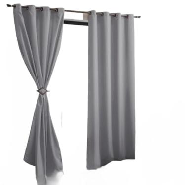 Imagem de Cortina Blackout Pvc Com Tecido Liso 2,80mx1,80m Corta Luz Sala Quarto(Cinza Claro)