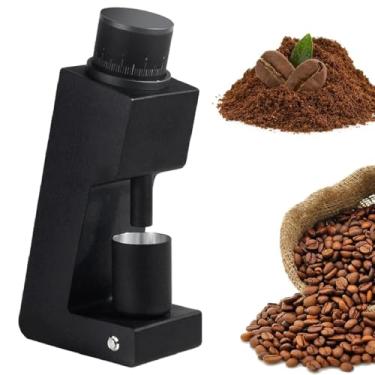 Imagem de Moedor de café elétrico inteligente de 100 W com tecnologia de retenção zero, dispositivo de prensagem de pó como funil de grãos, botão externo contínuo, engrenagem de aço inoxidável, copo dosado