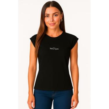 Imagem de T-Shirt Feminina Manga Reglan Polo Wear Preto, Preto, G