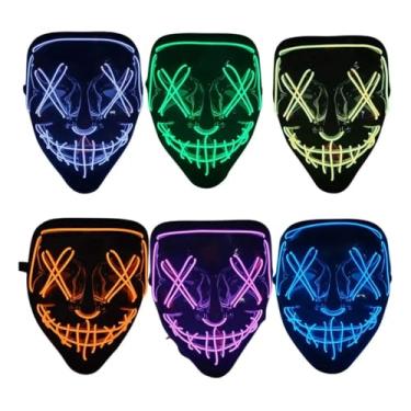 Imagem de Máscara De Led Neon Fantasia Cosplay Carnaval Halloween Rave (AMARELO)