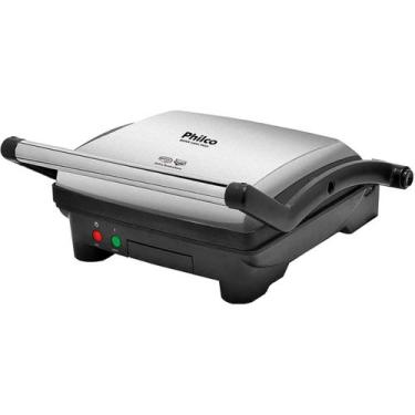 Imagem de Sanduicheira Grill Duo Philco Abertura 180 Inox Antiaderente Grelha Ca