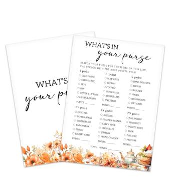 Imagem de Jogos de chá de panela, cartões de jogo de chá de casamento de outono, suprimentos de decoração de festa nupcial floral de outono, jogos de despedida de solteira de noivado para 25 convidados, jogo de