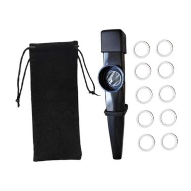 Imagem de Kokiya Diafragmas de flauta Kazoo Kazoo para crianças, capa para boquilha de instrumento musical para amantes da música, Preto