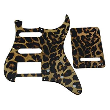 Imagem de KAISH Capa de plástico para guitarra HSS impressa em 3D Strat Style Pickguard ST placa traseira Tremolo Trem Capa para Stratocaster/Strat feita no México Listra de leopardo