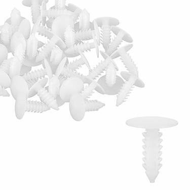 Imagem de 40 peças 4,5 mm de diâmetro do furo parafuso de plástico rebites fixadores rebites guarnição painel retentor clipes brancos para carro